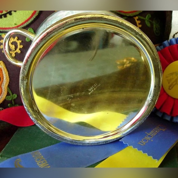 RARE Vintage GUCCI Accornero Ice Bucket Wine Cooler Barware Table Accessory GG - Picture 4 of 12